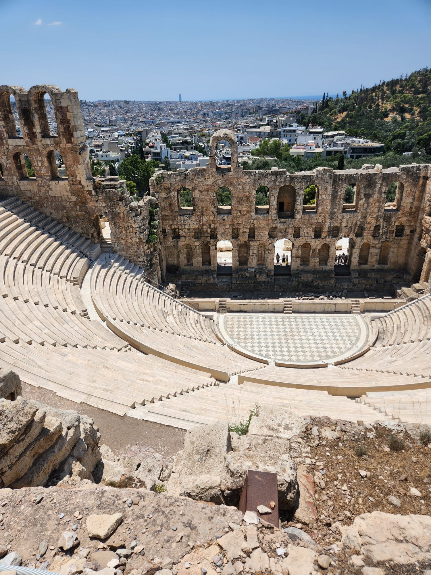 The stone tiers of the Odeon of Herodes Atticus amphitheatre in Athens
